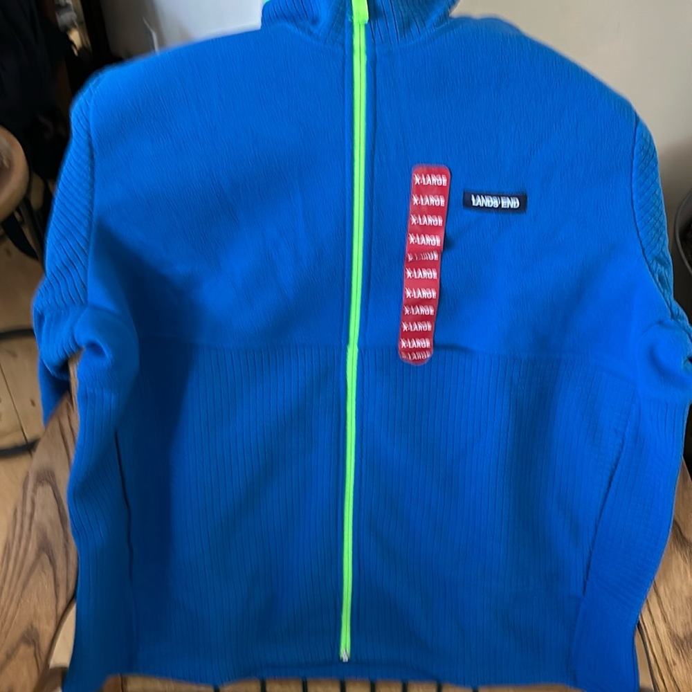 Lands End full zip up fleece coat NWT
